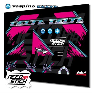 Kit Pegatinas Vinilos Vespino Delta Black