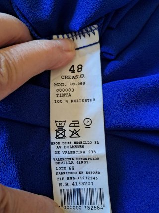 Blusa azul CREASUR volantes talla 48