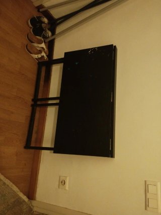 Mesa plegable negra de madera