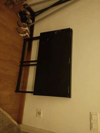 Mesa plegable negra de madera