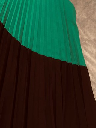 Vestido plisado verde y negro Made in Italy