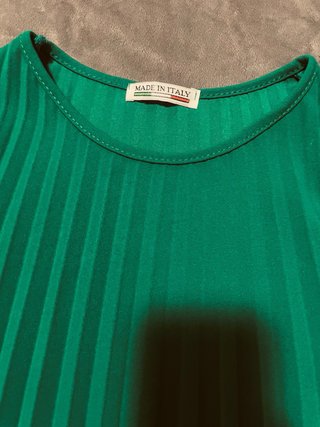 Vestido plisado verde y negro Made in Italy