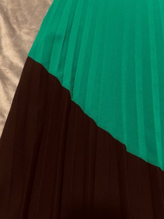 Vestido plisado verde y negro Made in Italy