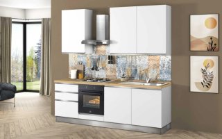 Cucina lineare con elettrodomestici