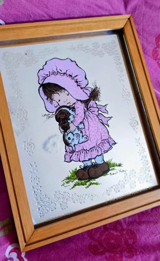 Quadro Sarah Kay specchio anni 70