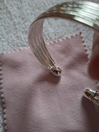 Pulsera esclava plata abierta nueva