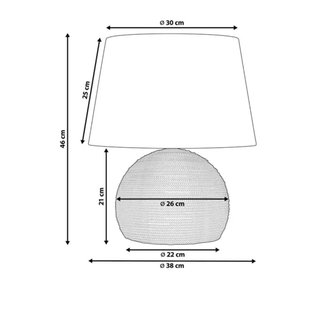 Lámpara de mesa de tela y yute
