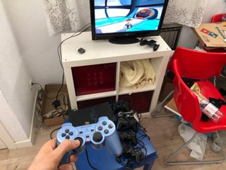 Lote 6 Mandos Dualshock 2 PS2 Negro Azul y plata
