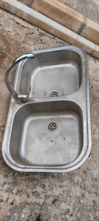 Fregadero doble cocina metal