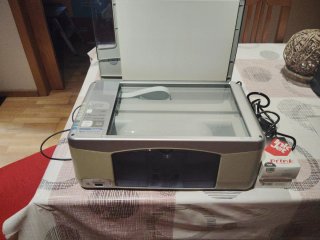 Impresora HP Beige y Azul