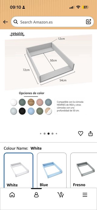 Cambiador Cómoda 50cm Ikea Hemnes