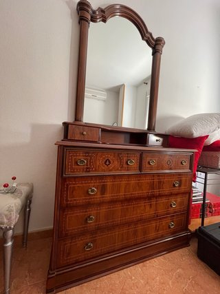 Mueble tocador madera con espejo