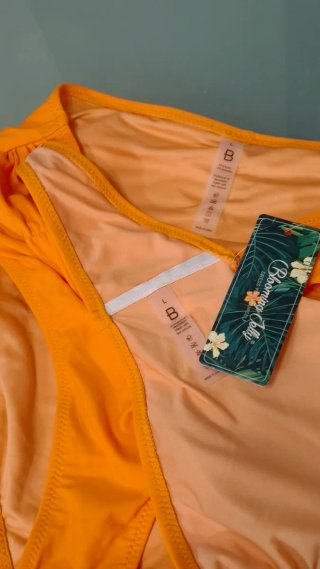 Bikini naranja de talle alto, L/XL