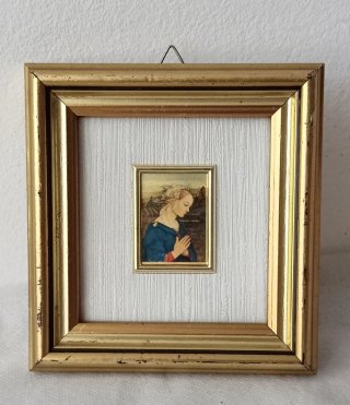 Quadro con dipinto Madonna Foglia Oro 24kt