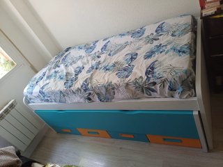 Cama nido doble con cajones y colchones