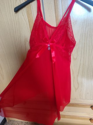 Camisón sexy rojo encaje talla L