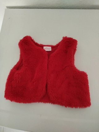 Chaleco niña peluche rojo