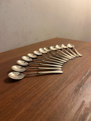 Set 12 Cucchiaini da Caffè Vintage Argentati