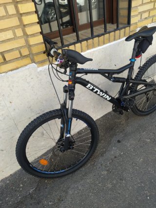 Bicicleta Btwin Doble Suspensión Negra