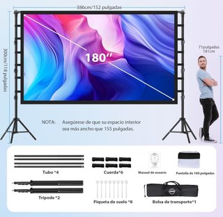 Pantalla Proyector 180 16:9 Full HD 4K 3D