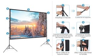 Pantalla Proyector 180 16:9 Full HD 4K 3D