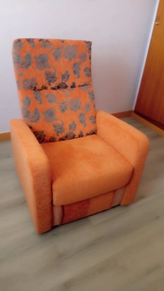 Sillón relax reclinable naranja floral