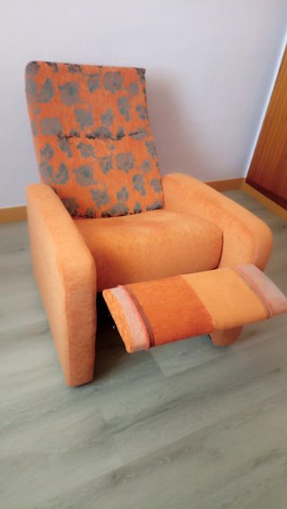 Sillón relax reclinable naranja floral