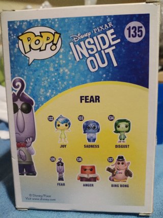 Funko Pop! 135 Fear Inside Out Disney Pixar
