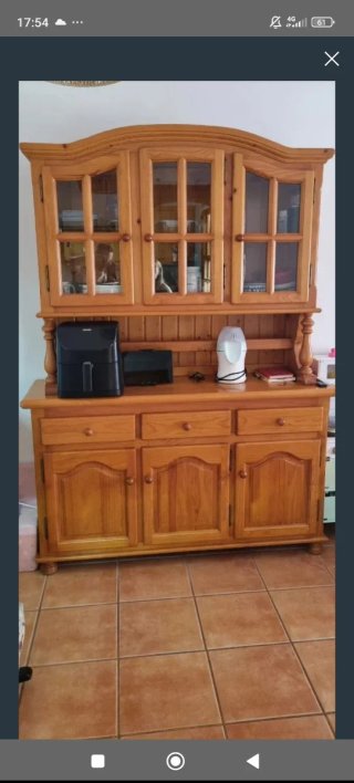 Mueble vintage madera y cristal