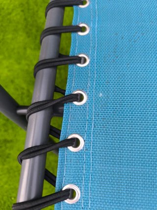 Silla tumbona jardín azul y gris