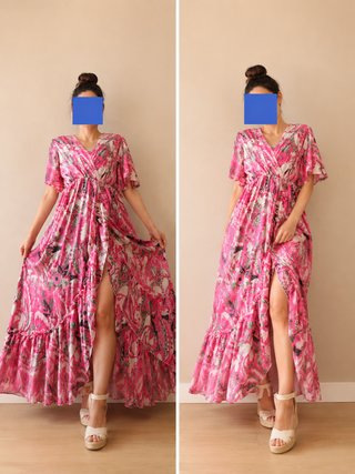 Vestido Teria Yabar floral maxi invitada