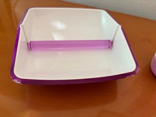 Guzzini porta bicchieri e tovaglioli viola