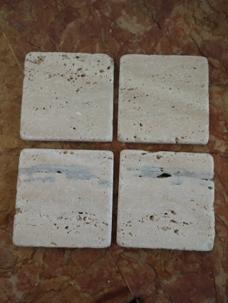 24 Sottobicchieri in Travertino