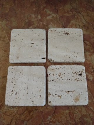 24 Sottobicchieri in Travertino
