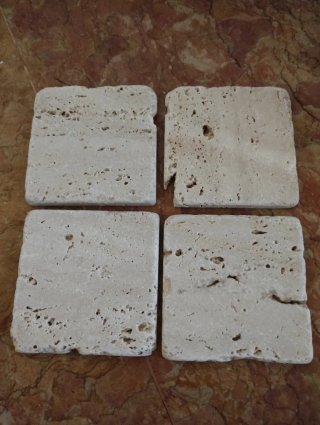 24 Sottobicchieri in Travertino