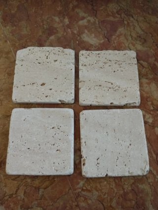 24 Sottobicchieri in Travertino