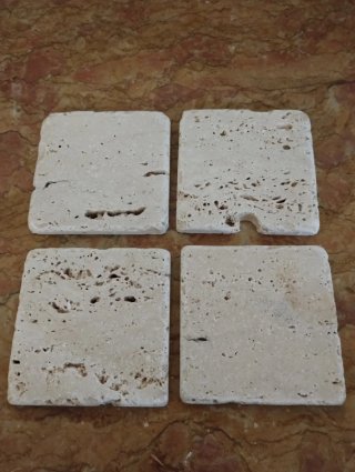 24 Sottobicchieri in Travertino