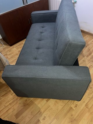 Sofá Cama Gris 3 Plazas Tela