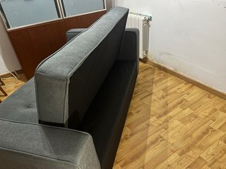 Sofá Cama Gris 3 Plazas Tela