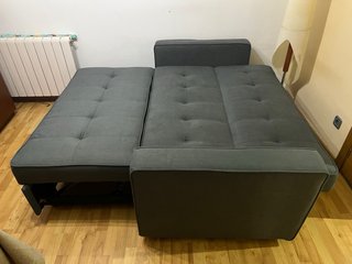 Sofá Cama Gris 3 Plazas Tela