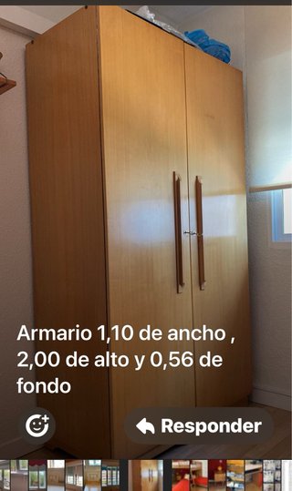 Escritorio de madera,cajón y estantería. Armario