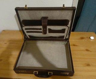 Maletín Attache Cuero Italiano Marrón