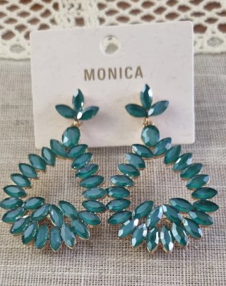 Pendientes MONICA cristal verde y dorado