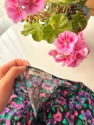 Camiseta estampada floral manga larga
