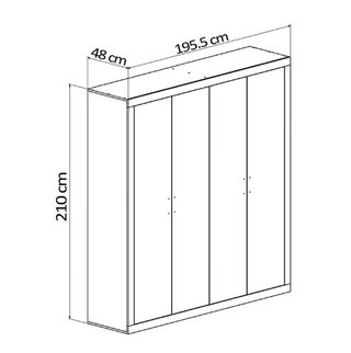 Armario Kiara de 4 Puertas