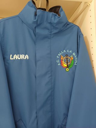 Blusón Fallero Azul y parka con nombre Laura