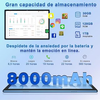 Tablet BIEGEDY 15 10 Octa-Core Azul