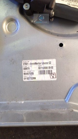 ELEVALUNAS DELANTERO DERECHO Skoda Fabia (6Y2/6Y3)(01.2000->)