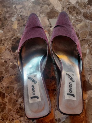 Zapatos Joven Grup burdeos destalonados tacón
