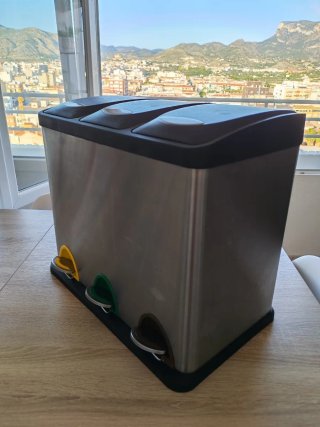 Papelera de reciclaje 3 compartimentos